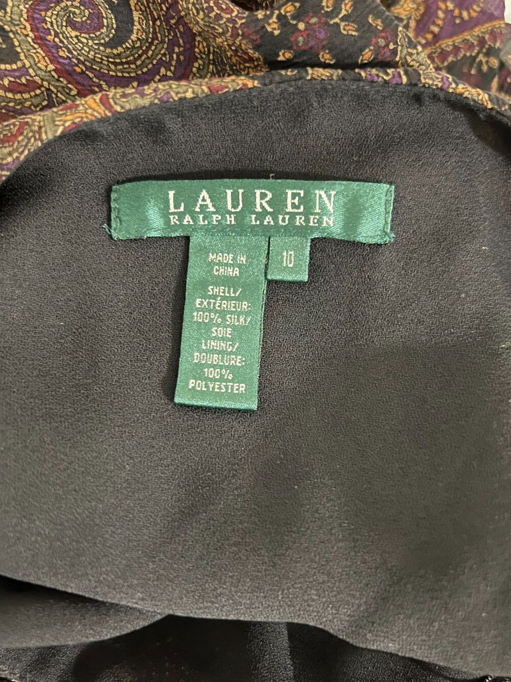 Vintage 1990s Lauren Ralph Lauren 100% Silk Tiered Maxi Skirt -Size 10 fits 6 - Picture 6 of 7